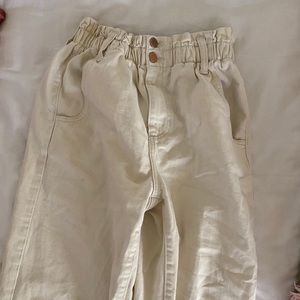 white canvas pants